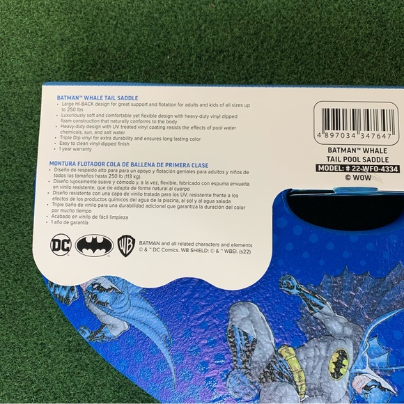 WOW World Of Watersports Batman DC Comics Whale Tail Pool Float Saddle Seat - Picture 5 of 6